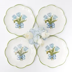 Blue Tulip Starter Plates (Set Of 4)|Mrs. Alice Sale