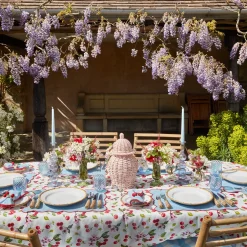 Blue With Red Scallop Napkins (Set Of 4)|Mrs. Alice Best