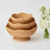 Brown Scalloped Rattan Bowl (Medium)|Mrs. Alice New