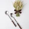 Burnt Bamboo Salad Servers|Mrs. Alice Hot