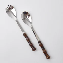 Burnt Bamboo Salad Servers|Mrs. Alice Hot