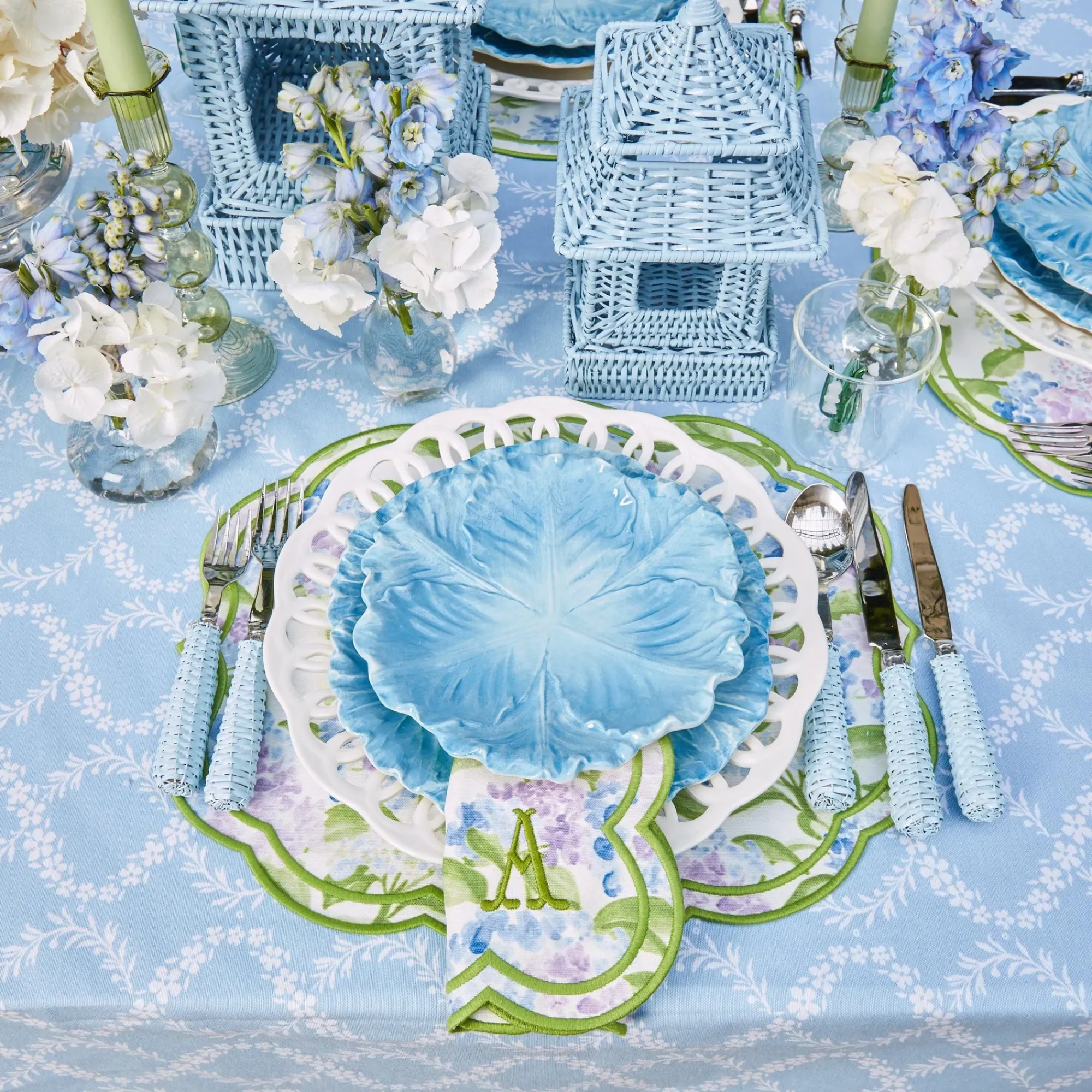 Camilla Hydrangea Placemats & Napkins (Set Of 4)|Mrs. Alice Online