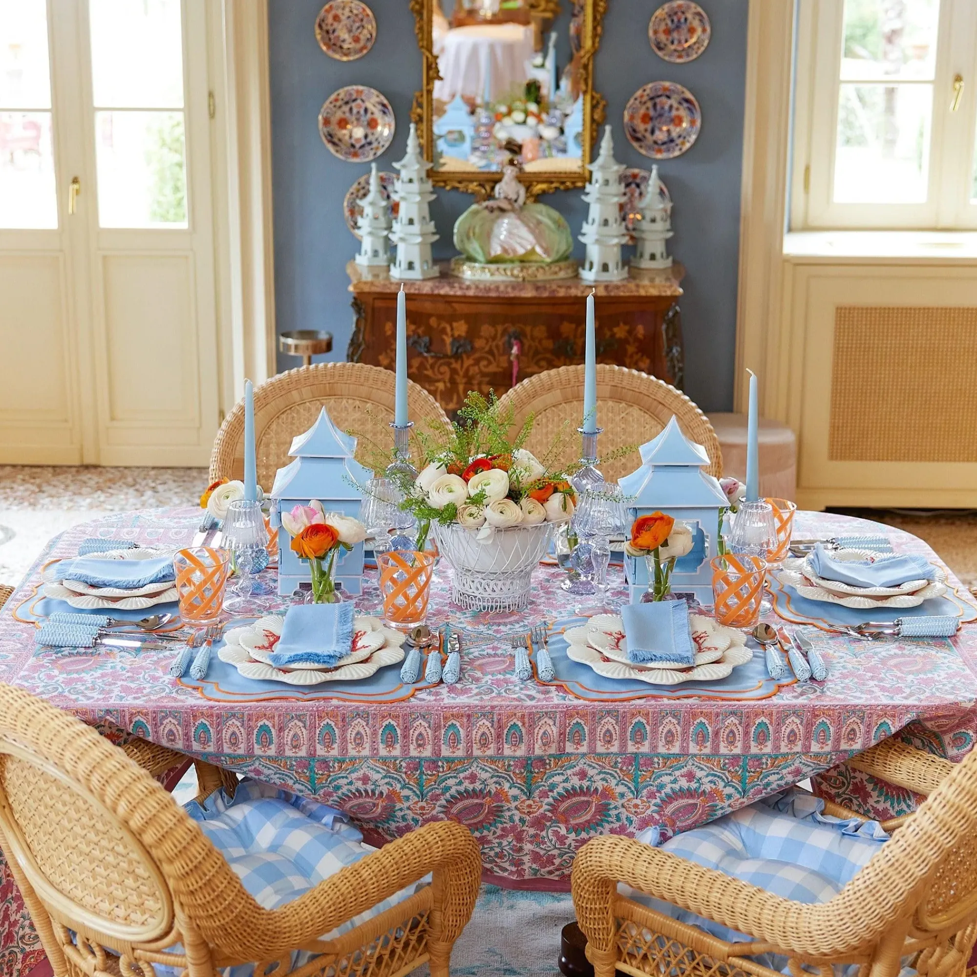 Camille Azure Candle Set (Blue)|Mrs. Alice Outlet