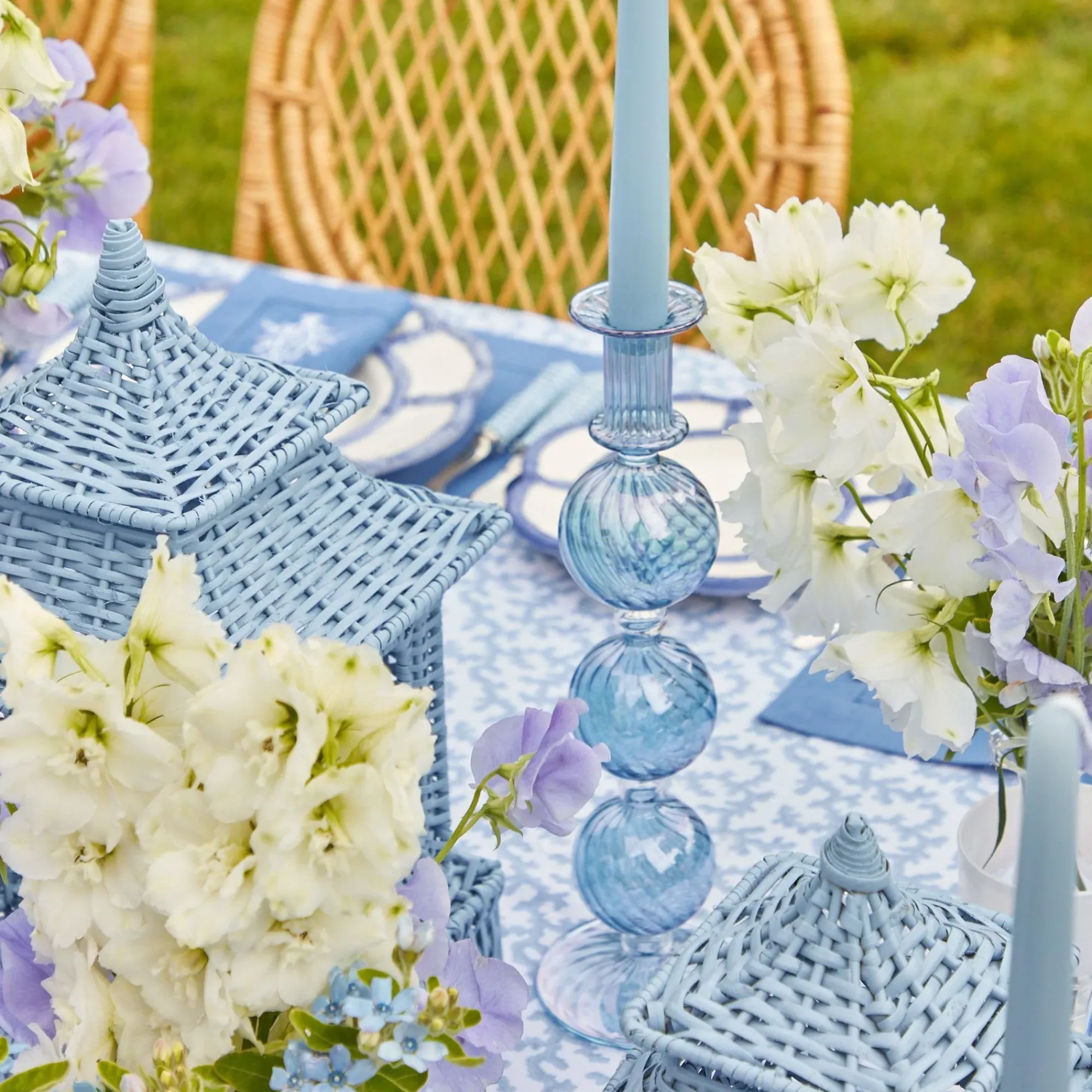 Camille Azure Candle Set (Blue)|Mrs. Alice Outlet