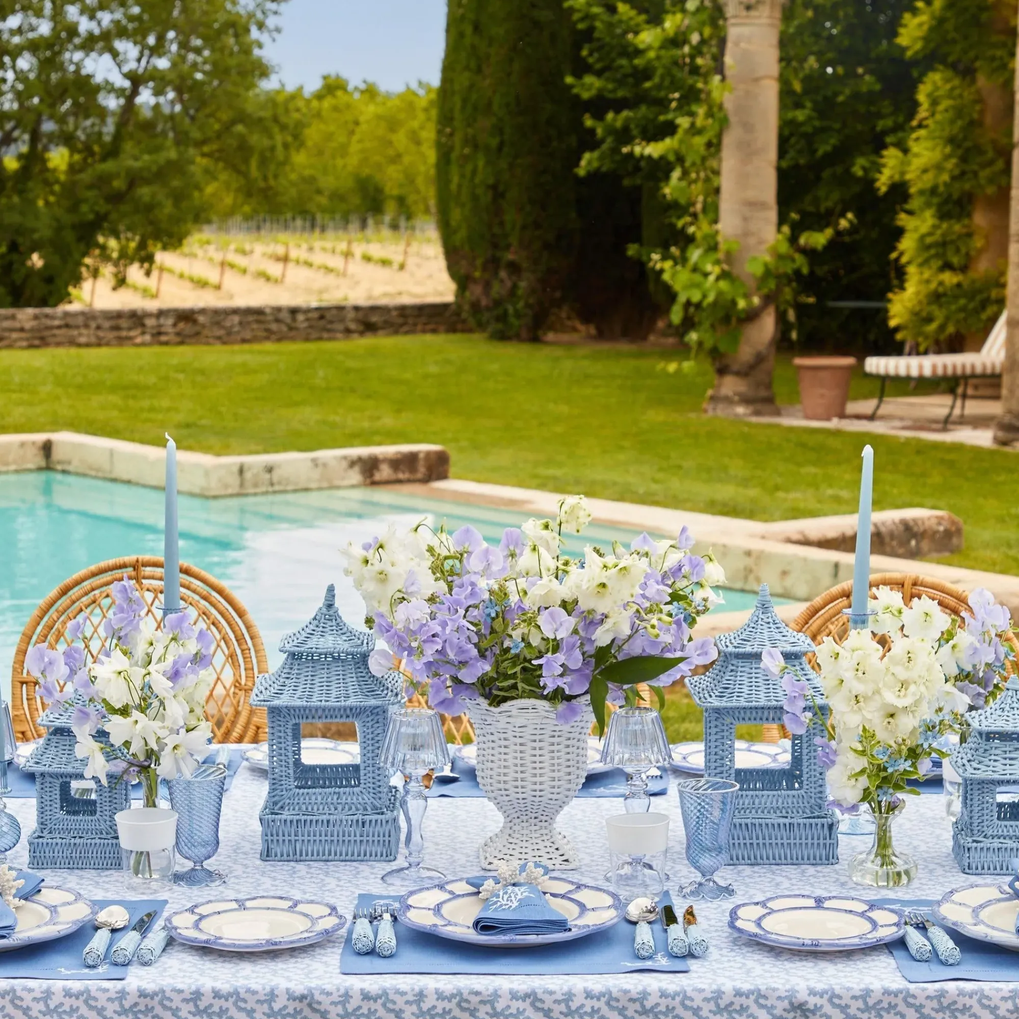 Camille Azure Candle Set (Blue)|Mrs. Alice Outlet