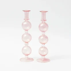 Camille Peony Candle Holder (Pair)|Mrs. Alice Hot