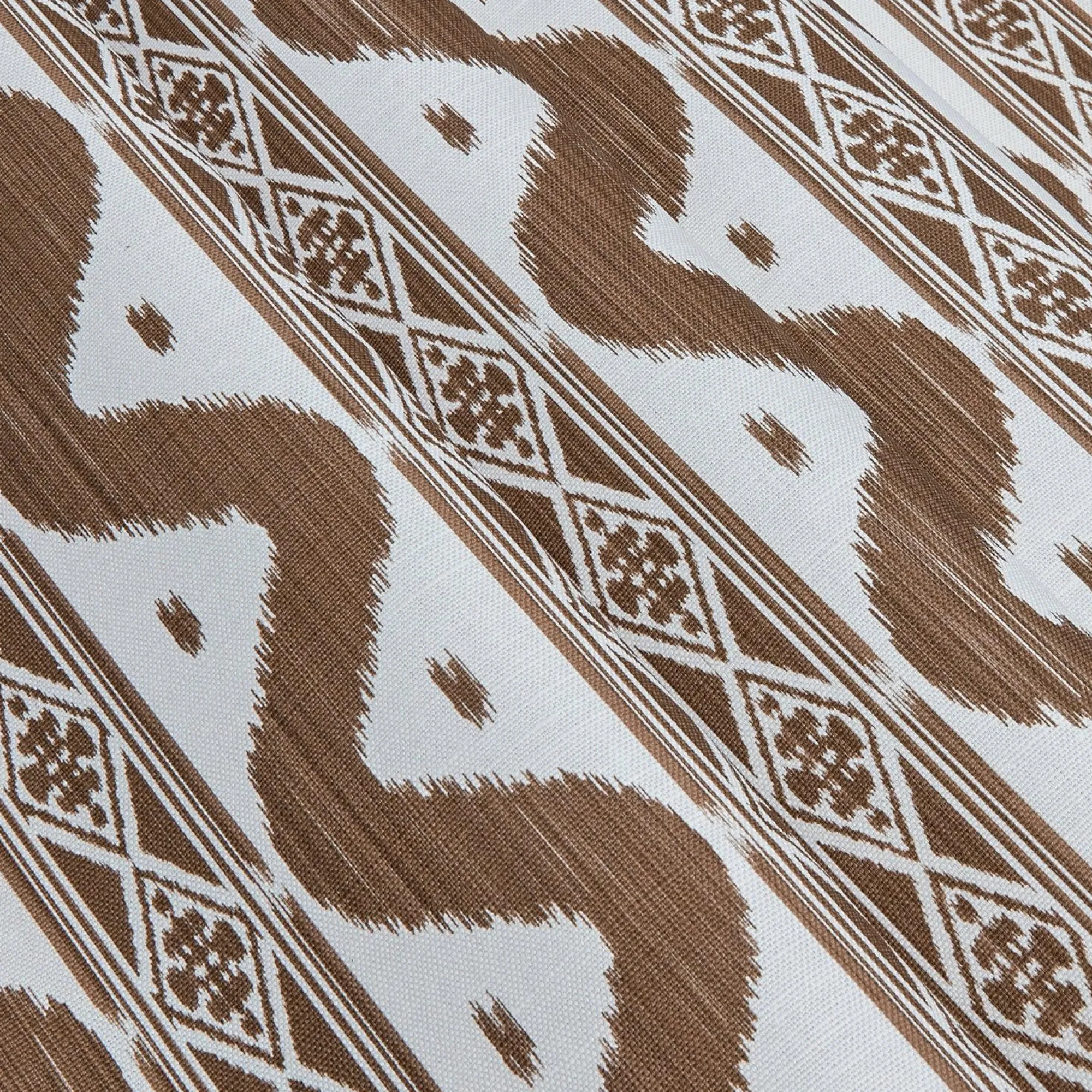 Chestnut Brown Ikat Stripe Fabric|Mrs. Alice Outlet