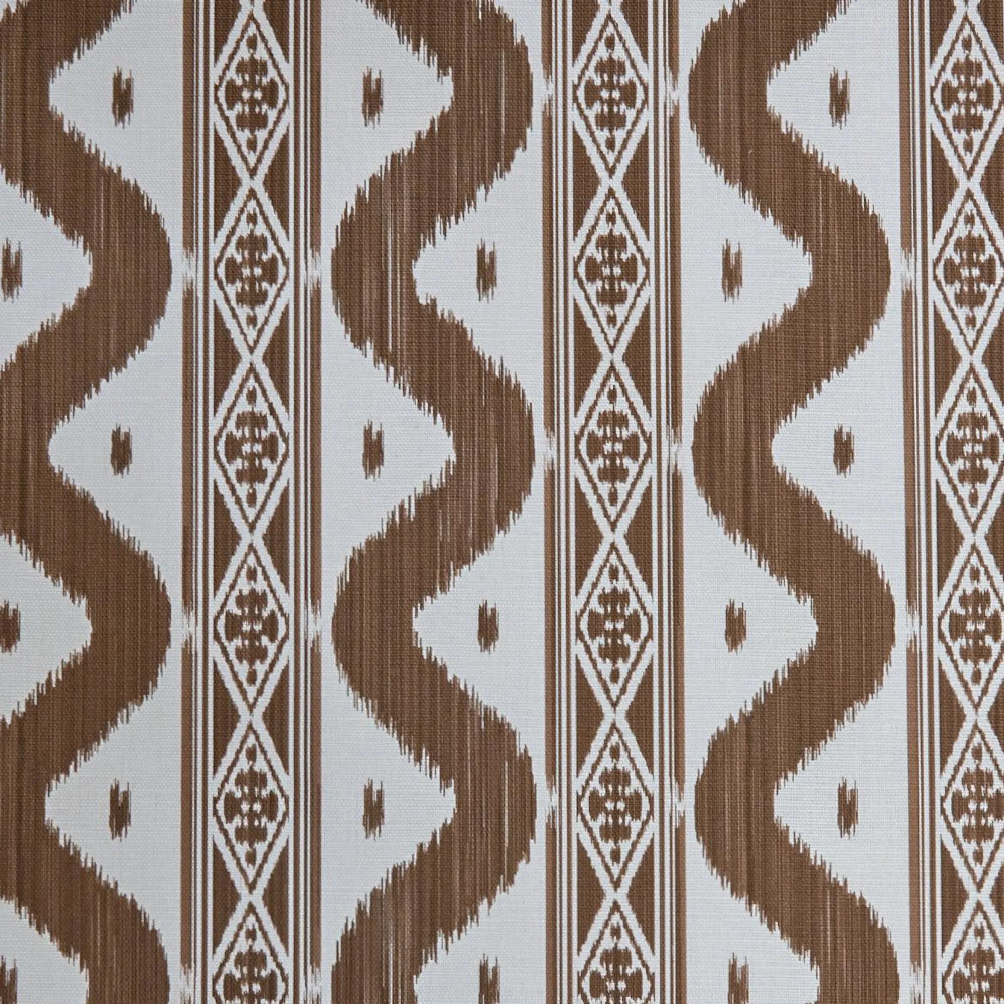 Chestnut Brown Ikat Stripe Fabric|Mrs. Alice Outlet