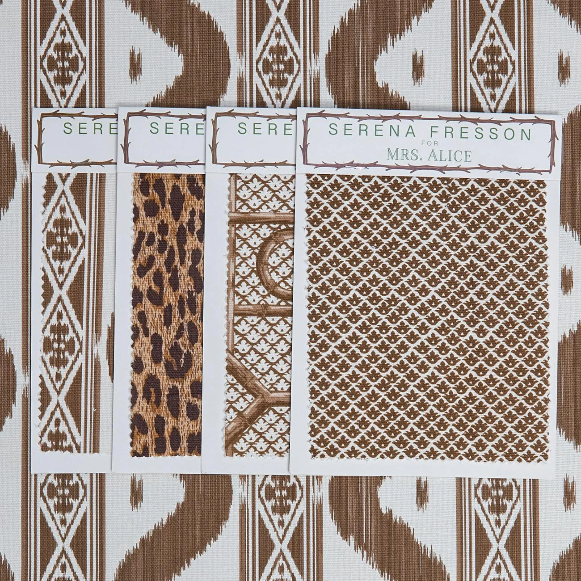 Chestnut Brown Ikat Stripe Fabric|Mrs. Alice Outlet