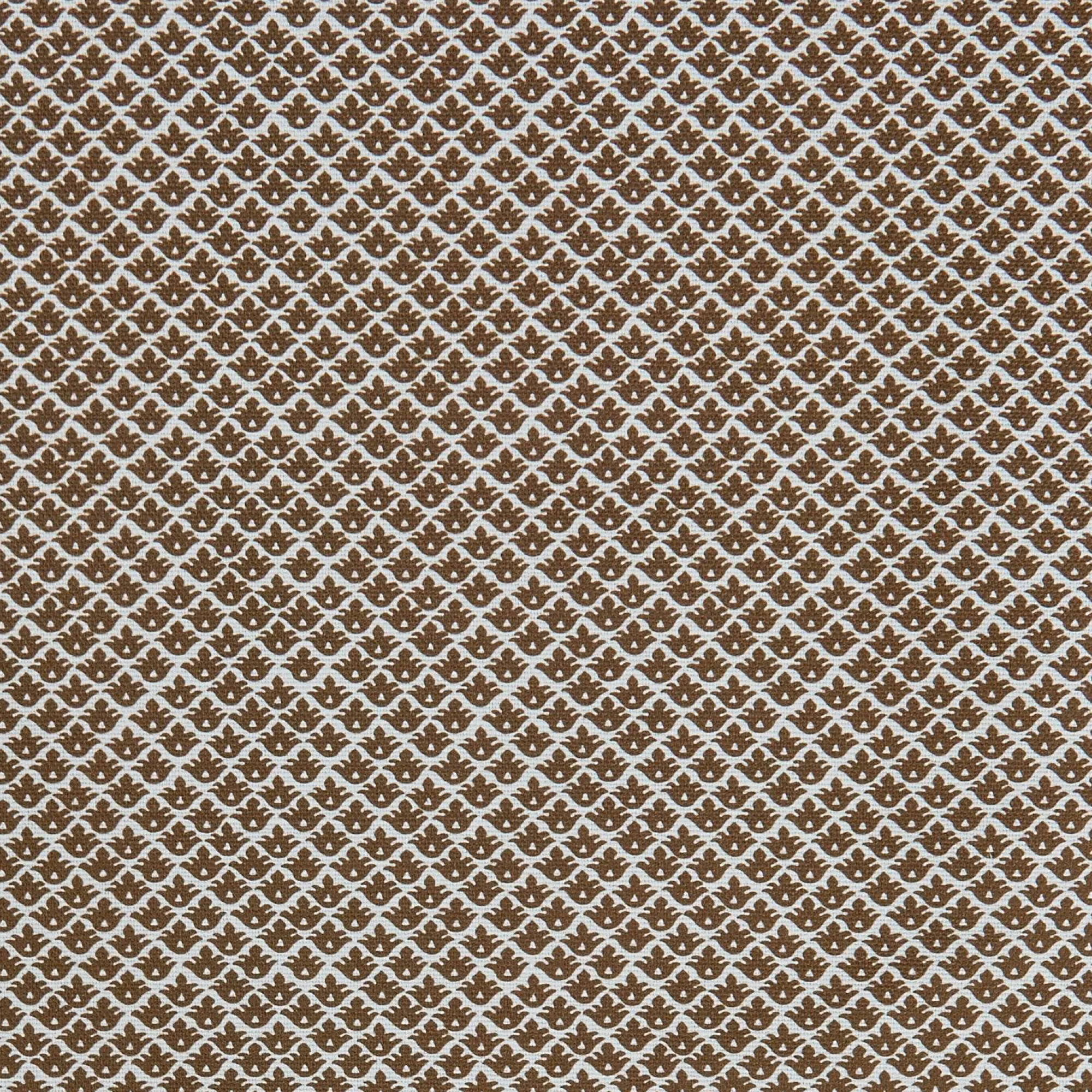 Chestnut Brown Lotus Flower Fabric|Mrs. Alice Clearance