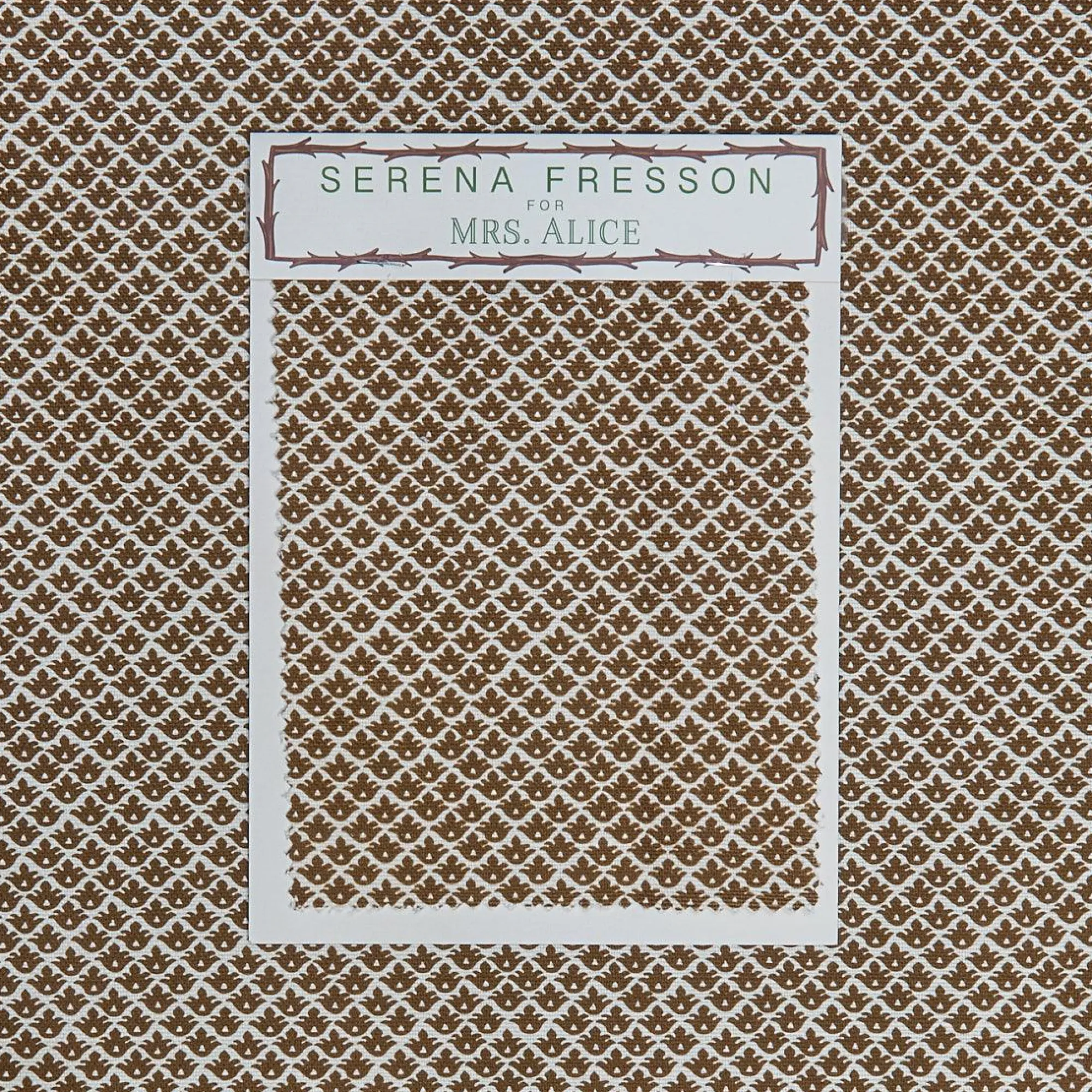 Chestnut Brown Lotus Flower Fabric|Mrs. Alice Clearance