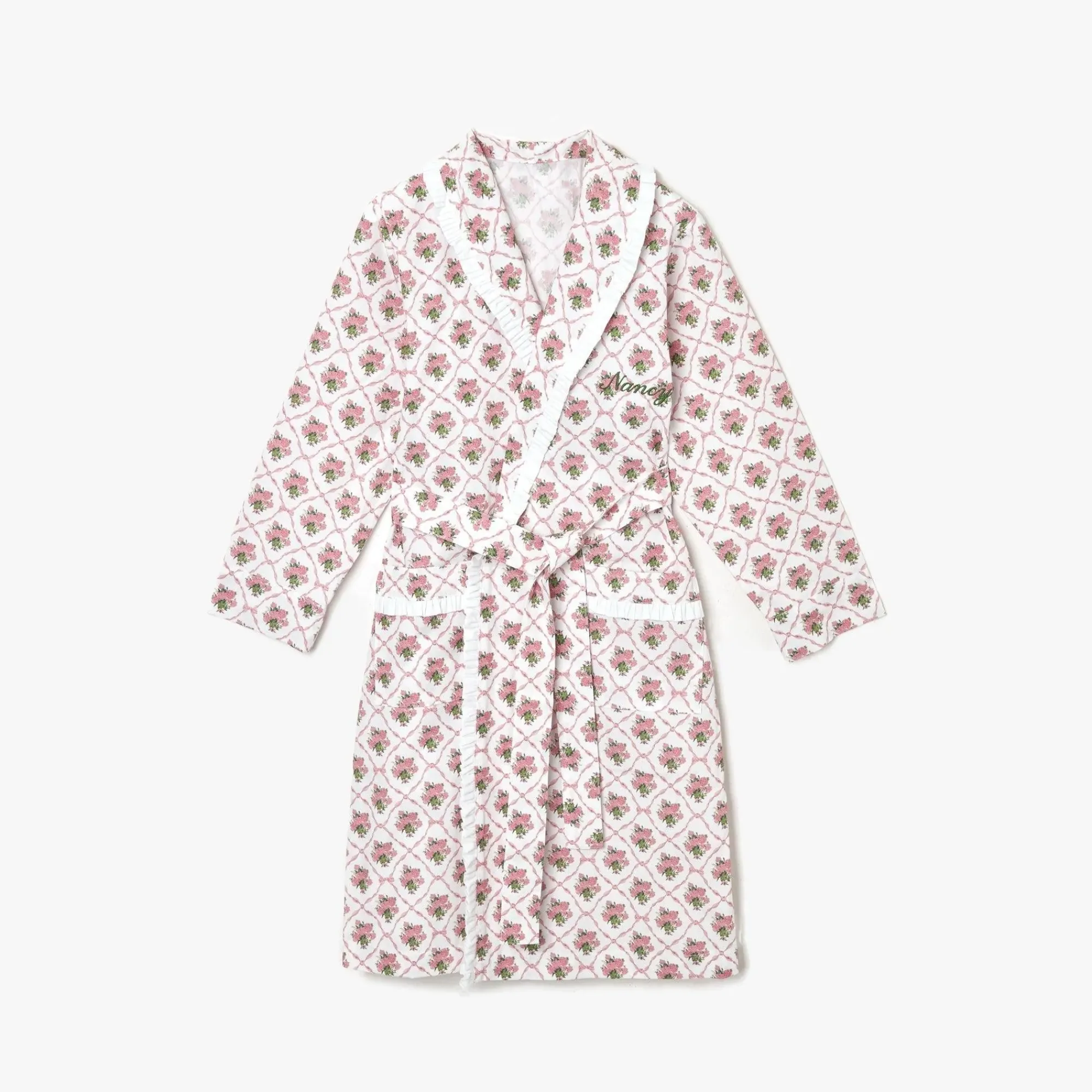 Children's Pink Bouquet Dressing Gown|Mrs. Alice Online