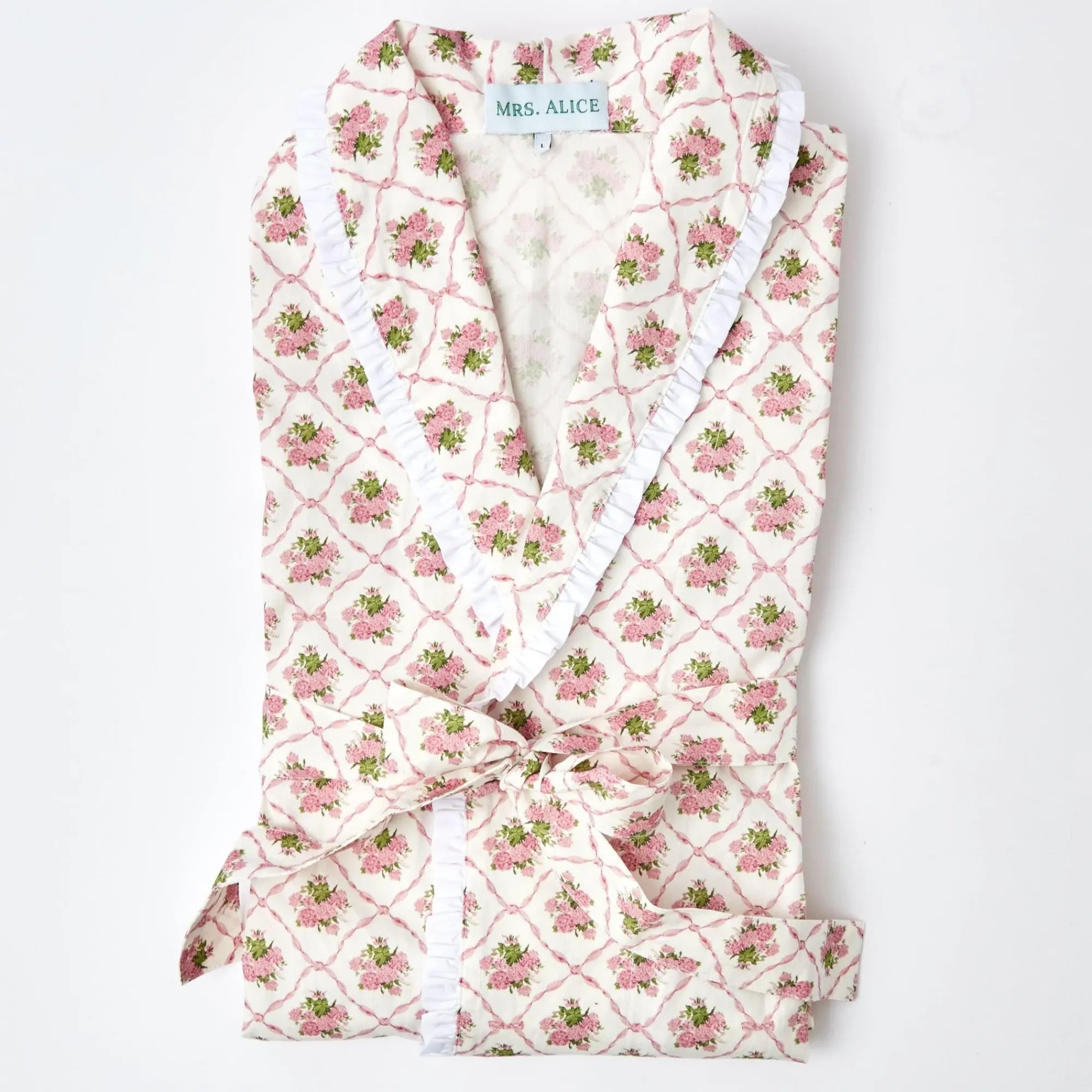 Children's Pink Bouquet Dressing Gown|Mrs. Alice Online