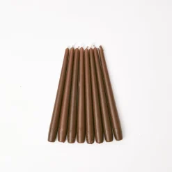 Chocolate Brown Candles (Set Of 8)|Mrs. Alice