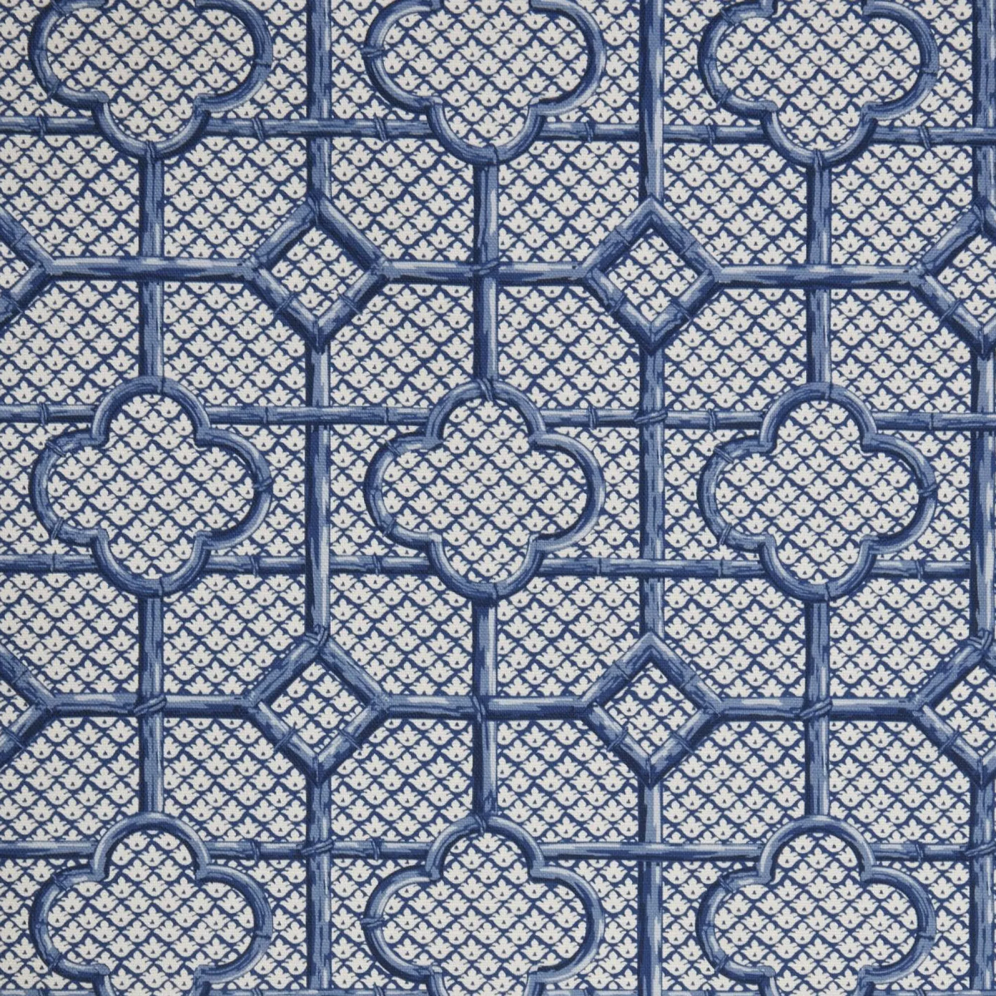 Cobalt Blue Bamboo Trellis Fabric|Mrs. Alice Online