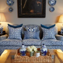 Cobalt Blue Leopard Fabric|Mrs. Alice Clearance