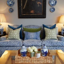 Cobalt Blue Leopard Fabric|Mrs. Alice Clearance