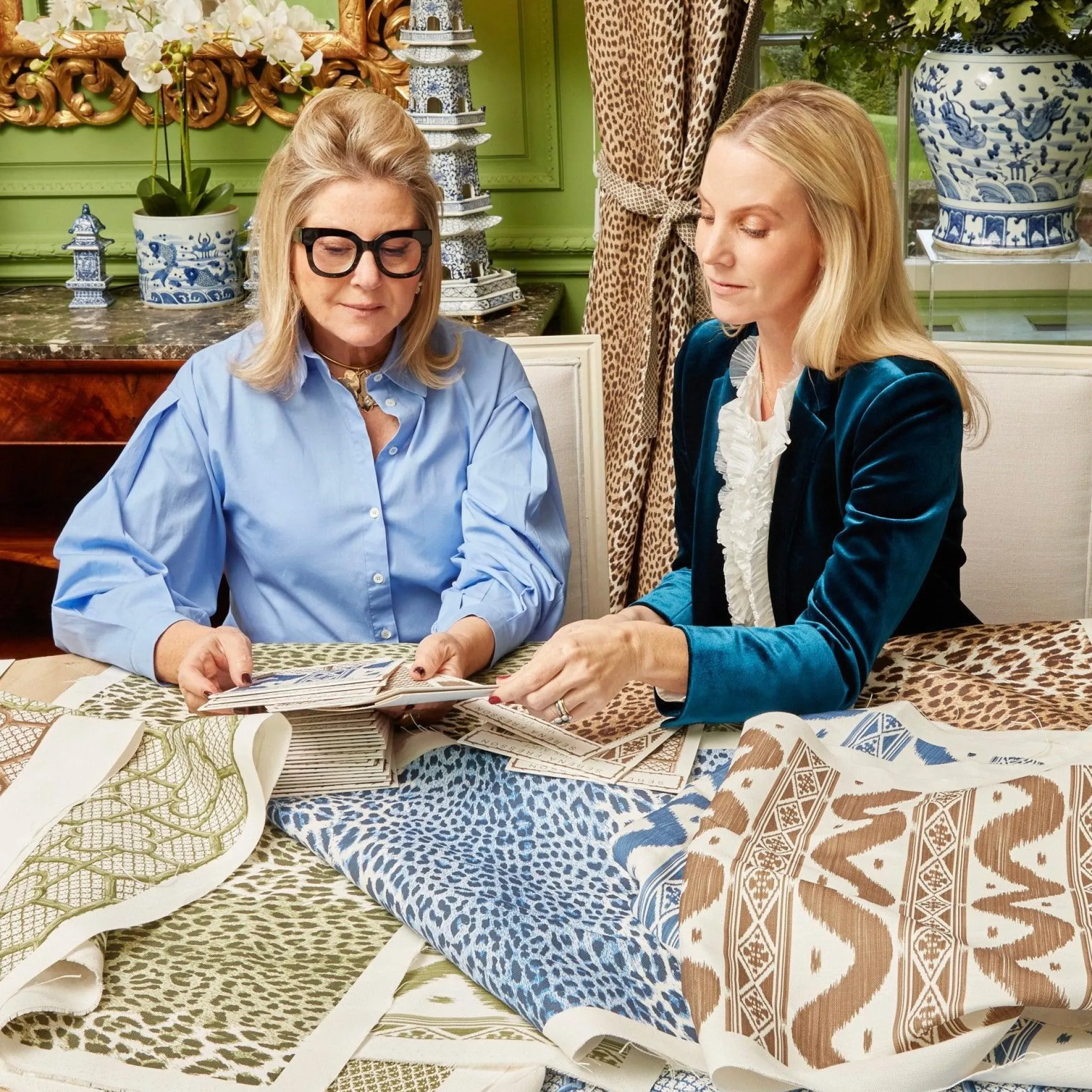 Cobalt Blue Leopard Fabric|Mrs. Alice Clearance