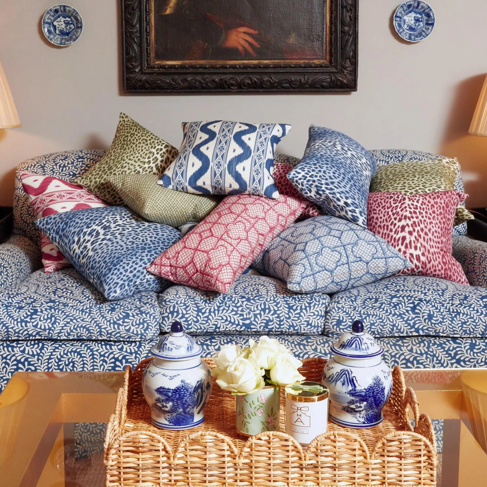 Cobalt Blue Leopard Fabric|Mrs. Alice Clearance