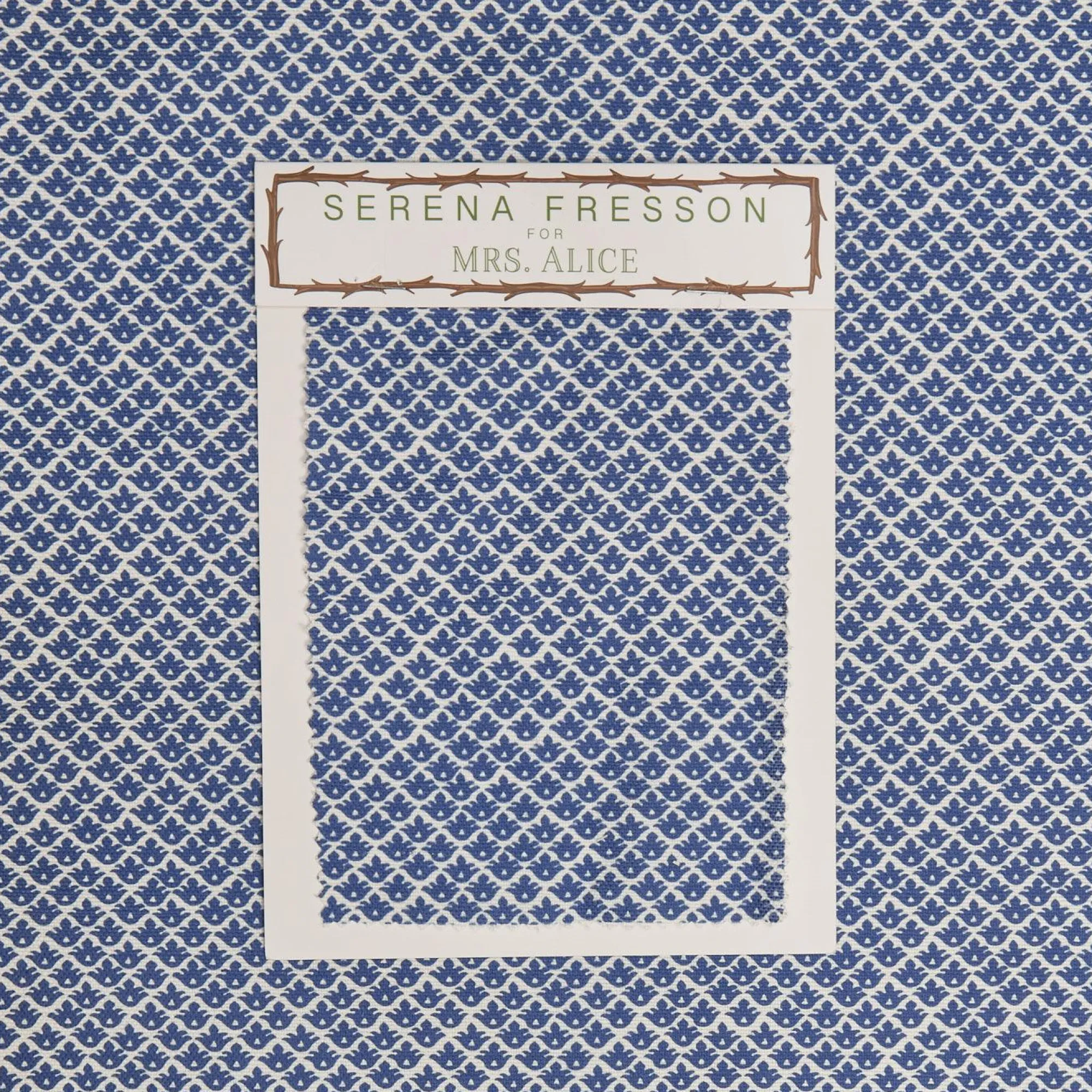 Cobalt Blue Lotus Flower Fabric|Mrs. Alice Hot