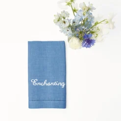 Compliment Blue Linen Napkins (Set Of 8)|Mrs. Alice Hot