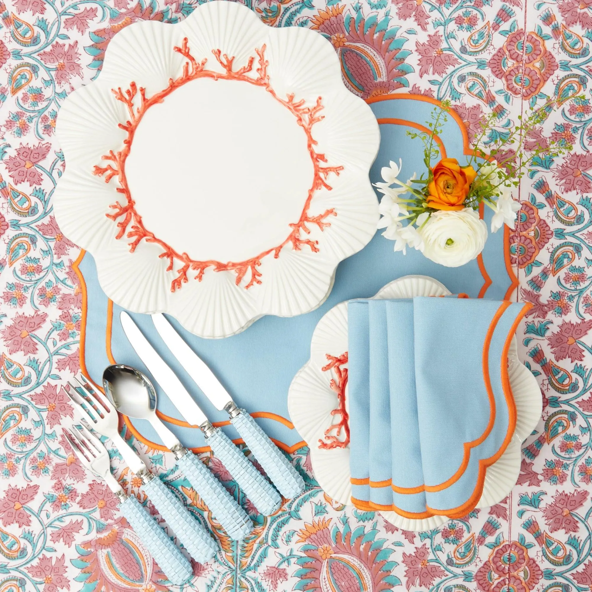 Coral Dinner Plates (Set Of 4)|Mrs. Alice Discount