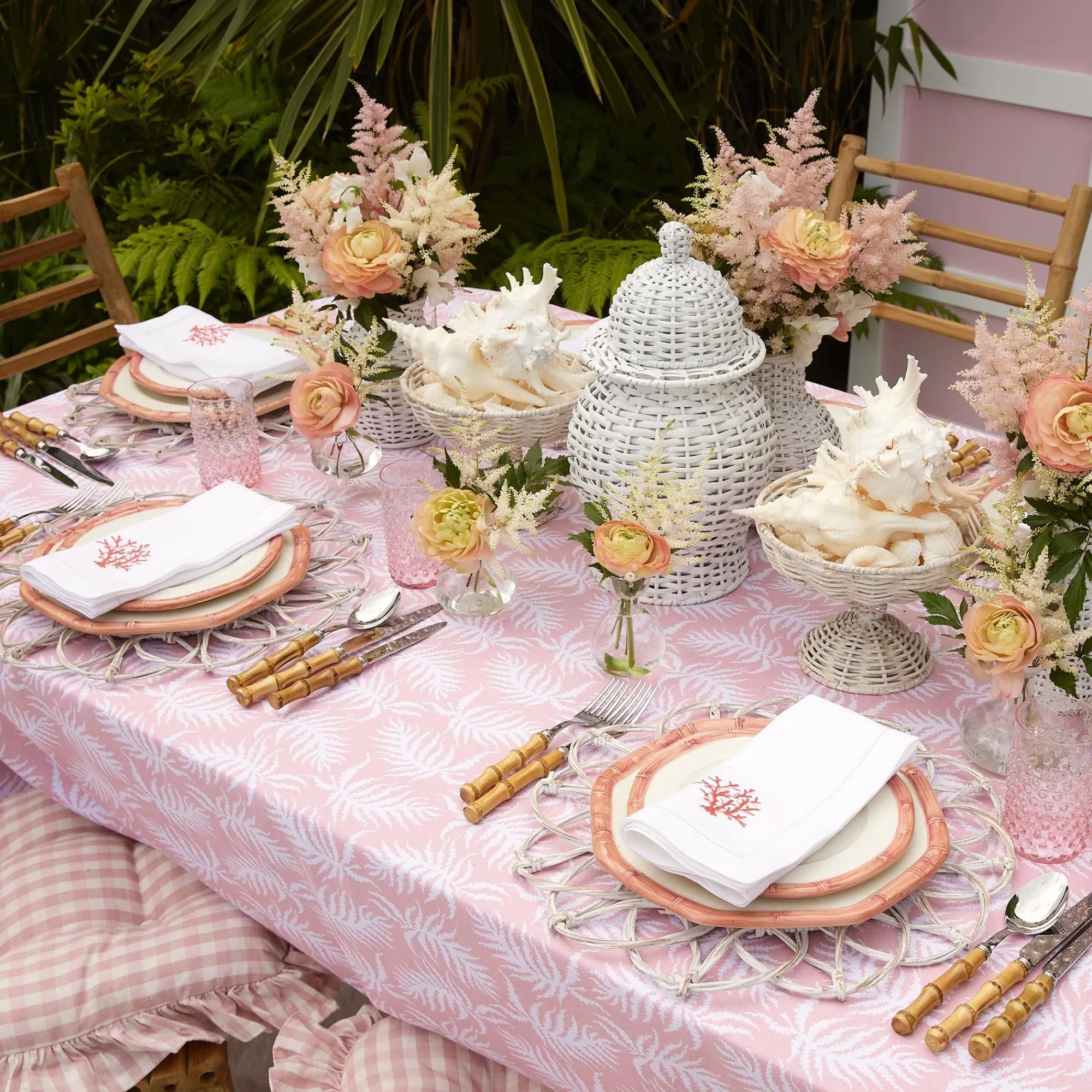 Coral Linen Napkins (Set Of 4)|Mrs. Alice Discount