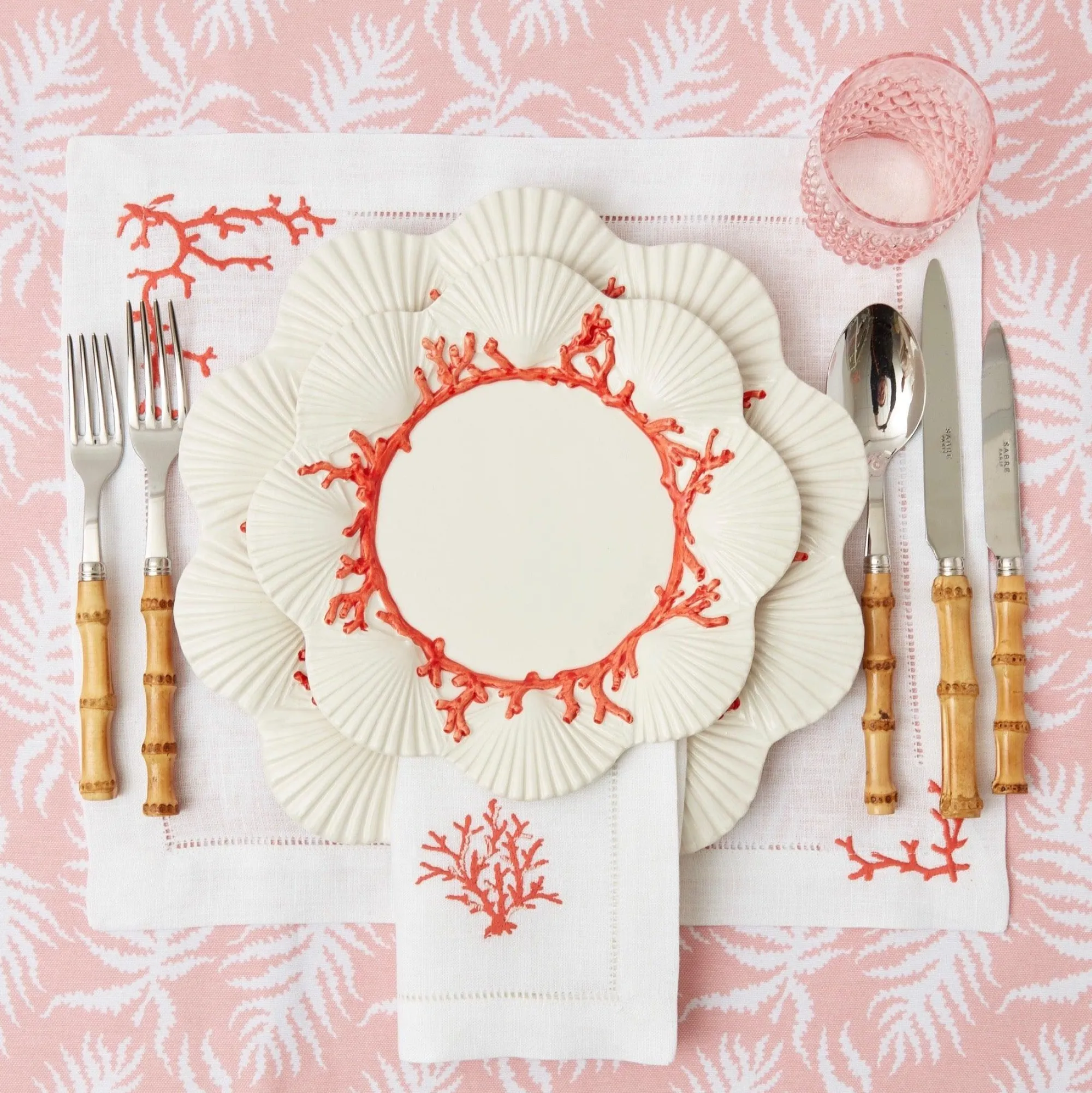 Coral Linen Napkins (Set Of 4)|Mrs. Alice Discount