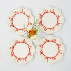 Coral Starter Plates (Set Of 4)|Mrs. Alice Online