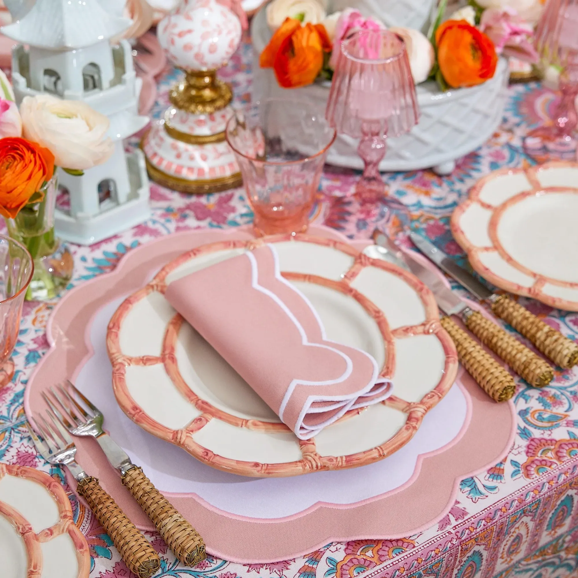 Coral Tulip Water Glass (Set Of 4)|Mrs. Alice Hot