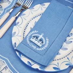 Coronation Blue Linen Napkins (Set Of 4)|Mrs. Alice Outlet