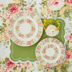 Dahlia Garland Dinner & Starter Plates (Set Of 8)|Mrs. Alice Clearance