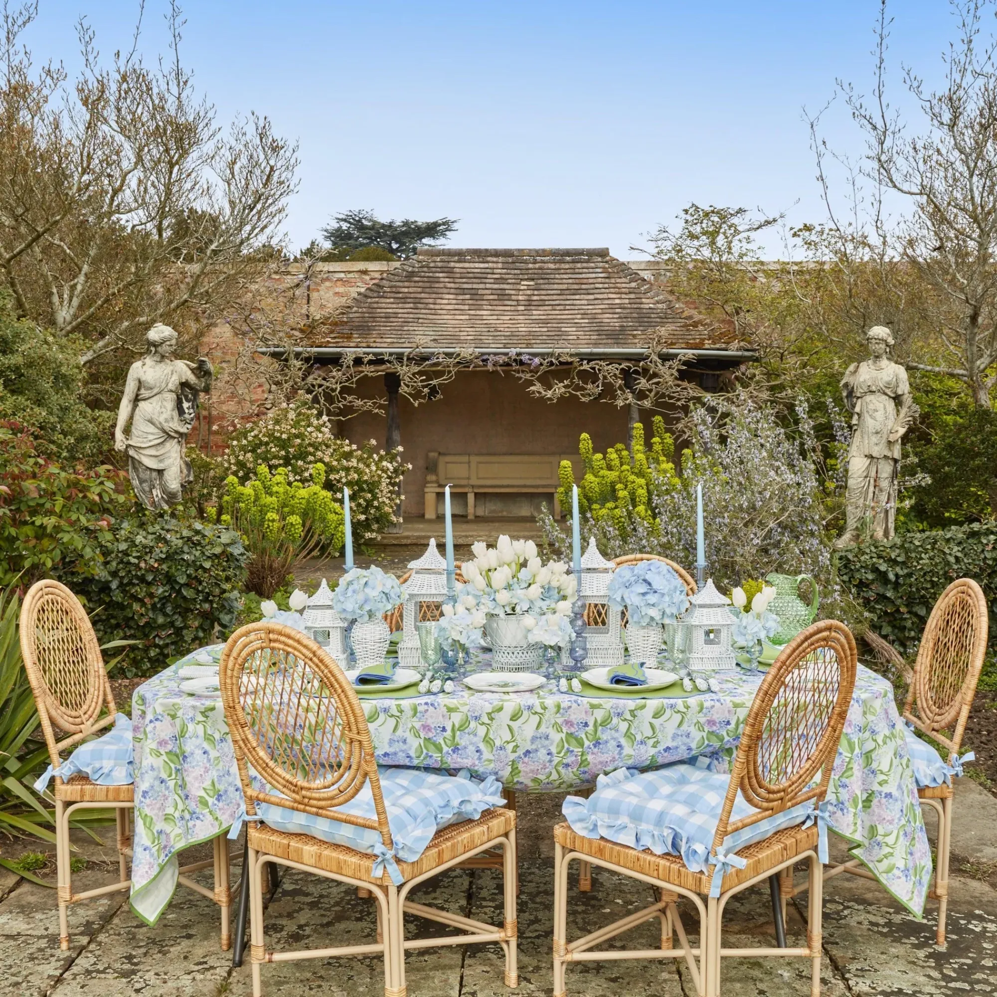 Delphine Blue Candle Holders (Pair)|Mrs. Alice Discount