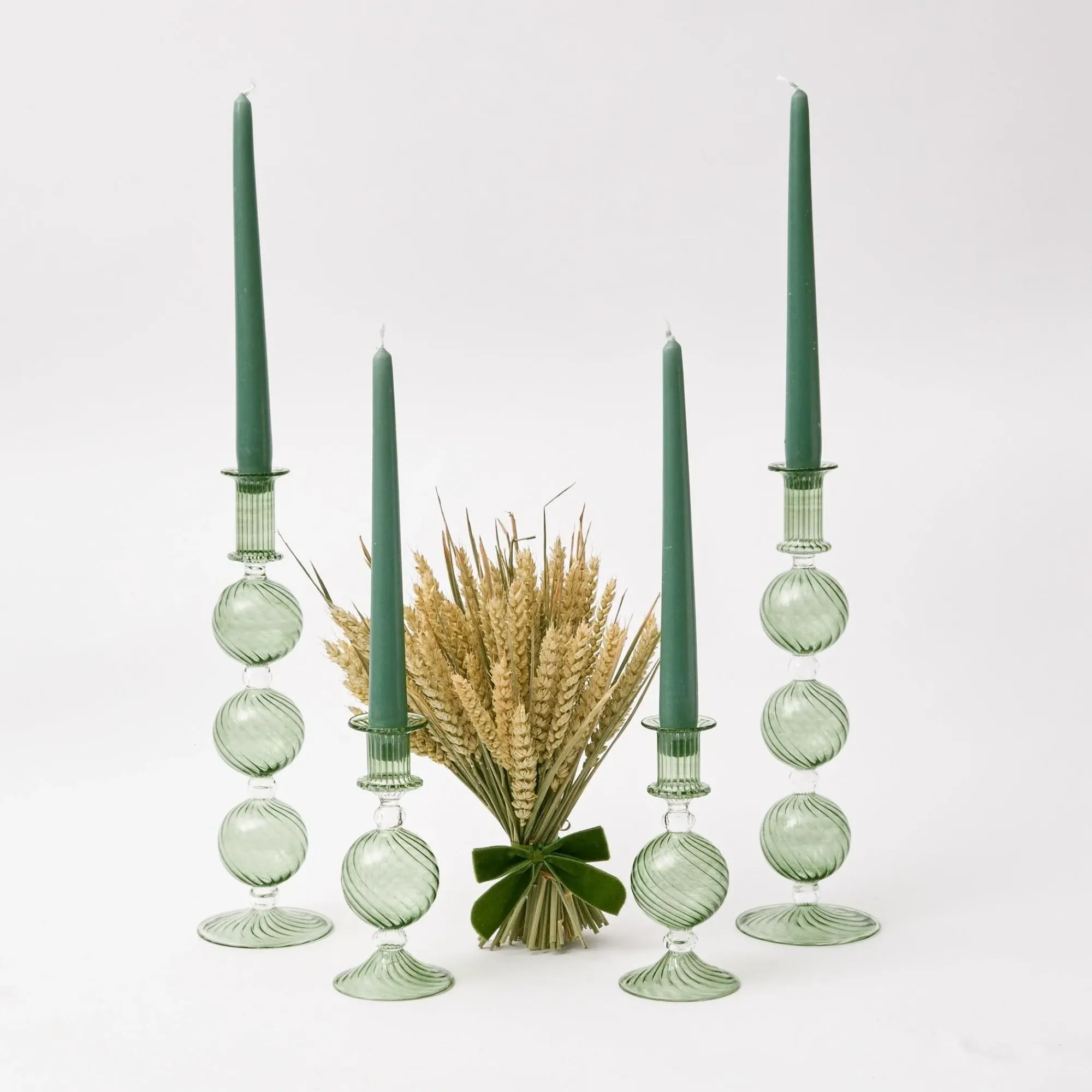 Dusty Green Candles (Set Of 8)|Mrs. Alice Outlet