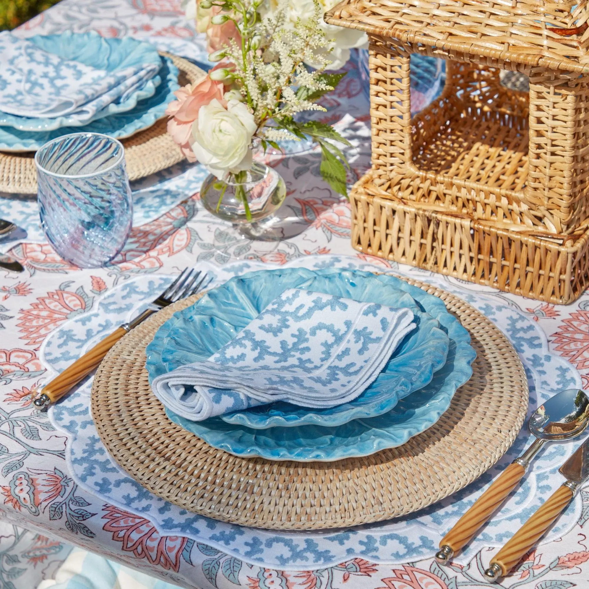 Edie Blue Coral Napkins (Set Of 4)|Mrs. Alice Outlet