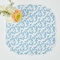 Edie Blue Coral Placemats & Napkins (Set Of 4)|Mrs. Alice Online