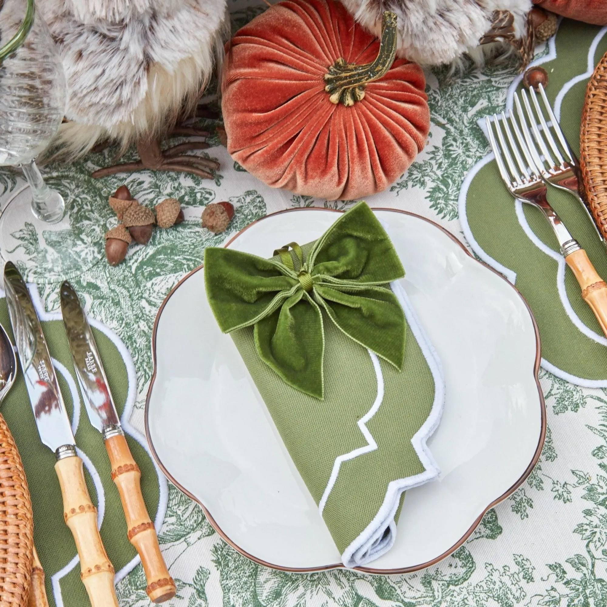 Edie Moss Green Napkins (Set Of 4)|Mrs. Alice