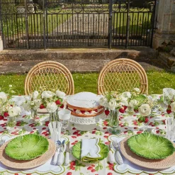 Elsa White & Green Napkins (Set Of 4)|Mrs. Alice Discount