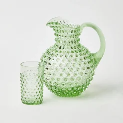 Emerald Hobnail Glasses & Jug Set|Mrs. Alice Clearance
