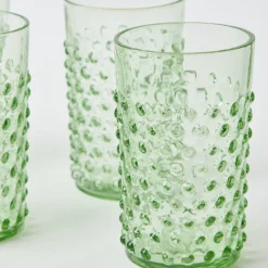 Emerald Hobnail Glasses & Jug Set|Mrs. Alice Clearance