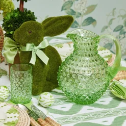 Emerald Hobnail Glasses & Jug Set|Mrs. Alice Sale