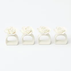 Fiore Porcelain Napkin Rings (Set Of 4)|Mrs. Alice Sale