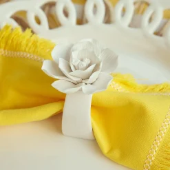 Fiore Porcelain Napkin Rings (Set Of 4)|Mrs. Alice Sale