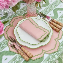 Fleur Pink Placemats & Napkins (Set Of 4)|Mrs. Alice Clearance