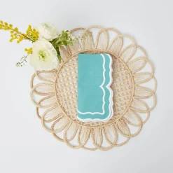 Fleur Turquoise Napkins (Set Of 4)|Mrs. Alice Discount