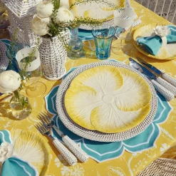 Fleur Turquoise Placemats (Set Of 4)|Mrs. Alice Hot