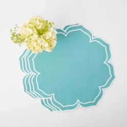 Fleur Turquoise Placemats (Set Of 4)|Mrs. Alice Hot