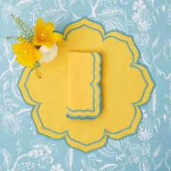 Fleur Yellow Napkins (Set Of 4)|Mrs. Alice Discount