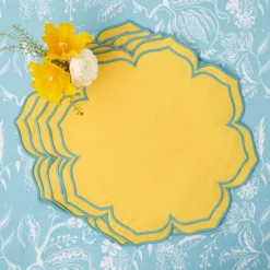 Fleur Yellow Placemats (Set Of 4)|Mrs. Alice Discount