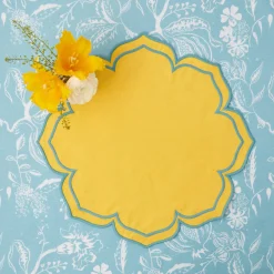 Fleur Yellow Placemats (Set Of 4)|Mrs. Alice Discount